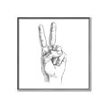 Picture of Peace Sign Hand _GroupedProduct_Square_Canvas_Framed_