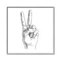 Picture of Peace Sign Hand _GroupedProduct_Square_Canvas_Framed_