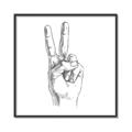 Picture of Peace Sign Hand _GroupedProduct_Square_Canvas_Framed_