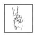 Picture of Peace Sign Hand _GroupedProduct_Square_Canvas_Framed_