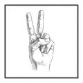 Picture of Peace Sign Hand _GroupedProduct_Square_Canvas_Framed_