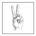 Picture of Peace Sign Hand _GroupedProduct_Square_Canvas_Framed_