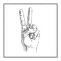 Picture of Peace Sign Hand _GroupedProduct_Square_Canvas_Framed_