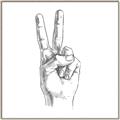 Picture of Peace Sign Hand _GroupedProduct_Square_Canvas_Framed_