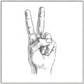 Picture of Peace Sign Hand _GroupedProduct_Square_Canvas_Framed_