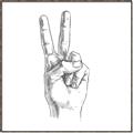 Picture of Peace Sign Hand _GroupedProduct_Square_Canvas_Framed_