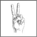 Picture of Peace Sign Hand _GroupedProduct_Square_Canvas_Framed_
