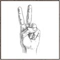 Picture of Peace Sign Hand _GroupedProduct_Square_Canvas_Framed_