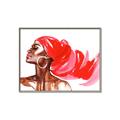 Picture of Watercolor beauty African woman _GroupedProduct_Rectangle_Landscape_Canvas_Framed_