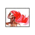 Picture of Watercolor beauty African woman _GroupedProduct_Rectangle_Landscape_Canvas_Framed_