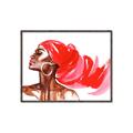 Picture of Watercolor beauty African woman _GroupedProduct_Rectangle_Landscape_Canvas_Framed_