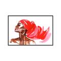 Picture of Watercolor beauty African woman _GroupedProduct_Rectangle_Landscape_Canvas_Framed_
