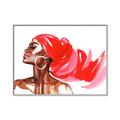 Picture of Watercolor beauty African woman _GroupedProduct_Rectangle_Landscape_Canvas_Framed_