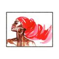 Picture of Watercolor beauty African woman _GroupedProduct_Rectangle_Landscape_Canvas_Framed_