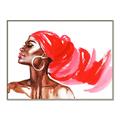 Picture of Watercolor beauty African woman _GroupedProduct_Rectangle_Landscape_Canvas_Framed_