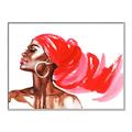 Picture of Watercolor beauty African woman _GroupedProduct_Rectangle_Landscape_Canvas_Framed_