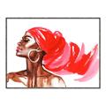 Picture of Watercolor beauty African woman _GroupedProduct_Rectangle_Landscape_Canvas_Framed_