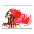 Picture of Watercolor beauty African woman _GroupedProduct_Rectangle_Landscape_Canvas_Framed_