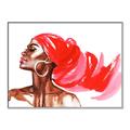 Picture of Watercolor beauty African woman _GroupedProduct_Rectangle_Landscape_Canvas_Framed_