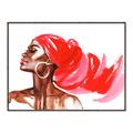 Picture of Watercolor beauty African woman _GroupedProduct_Rectangle_Landscape_Canvas_Framed_