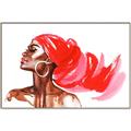 Picture of Watercolor beauty African woman _GroupedProduct_Rectangle_Landscape_Canvas_Framed_