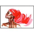 Picture of Watercolor beauty African woman _GroupedProduct_Rectangle_Landscape_Canvas_Framed_