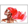 Picture of Watercolor beauty African woman _GroupedProduct_Rectangle_Landscape_Canvas_Framed_