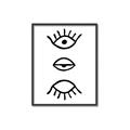 Picture of Three Eyes _GroupedProduct_Rectangle_Portrait_Canvas_Framed_