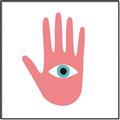 Picture of Hand Eye  _GroupedProduct_Square_Canvas_Framed_