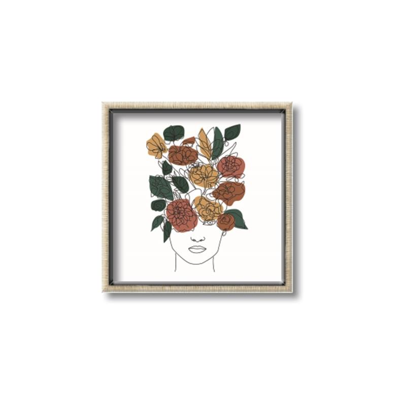 Picture of Fashion Floral Girl  _GroupedProduct_Square_Canvas_Framed_