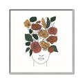 Picture of Fashion Floral Girl  _GroupedProduct_Square_Canvas_Framed_