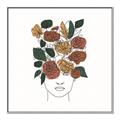 Picture of Fashion Floral Girl  _GroupedProduct_Square_Canvas_Framed_