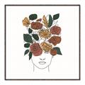 Picture of Fashion Floral Girl  _GroupedProduct_Square_Canvas_Framed_