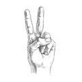 Picture of Peace Sign Hand _GroupedProduct_Square_Unframed_Print_Only_