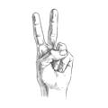Picture of Peace Sign Hand _GroupedProduct_Square_Unframed_Print_Only_