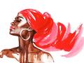 Picture of Watercolor beauty African woman _GroupedProduct_Rectangle_Landscape_Unframed_Print_Only_