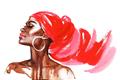 Picture of Watercolor beauty African woman _GroupedProduct_Rectangle_Landscape_Unframed_Print_Only_