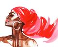 Picture of Watercolor beauty African woman _GroupedProduct_Rectangle_Landscape_Unframed_Print_Only_