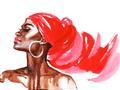 Picture of Watercolor beauty African woman _GroupedProduct_Rectangle_Landscape_Unframed_Print_Only_