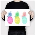 Picture of Colored three pineapples  _GroupedProduct_Rectangle_Landscape_Canvas_