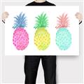 Picture of Colored three pineapples  _GroupedProduct_Rectangle_Landscape_Canvas_