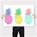 Picture of Colored three pineapples  _GroupedProduct_Rectangle_Landscape_Canvas_