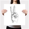 Picture of Peace Sign Hand _GroupedProduct_Square_Canvas_