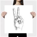 Picture of Peace Sign Hand _GroupedProduct_Square_Canvas_
