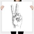Picture of Peace Sign Hand _GroupedProduct_Square_Canvas_