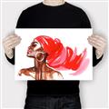 Picture of Watercolor beauty African woman _GroupedProduct_Rectangle_Landscape_Canvas_