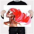 Picture of Watercolor beauty African woman _GroupedProduct_Rectangle_Landscape_Canvas_