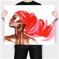 Picture of Watercolor beauty African woman _GroupedProduct_Rectangle_Landscape_Canvas_