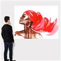Picture of Watercolor beauty African woman _GroupedProduct_Rectangle_Landscape_Canvas_