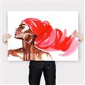 Picture of Watercolor beauty African woman _GroupedProduct_Rectangle_Landscape_Canvas_